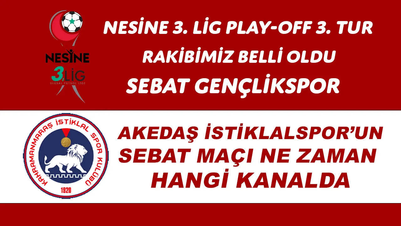 Sebat Sebat Gençlik Spor ile oynayacağımız karşılaşmanın canlı yayın kanalı ...