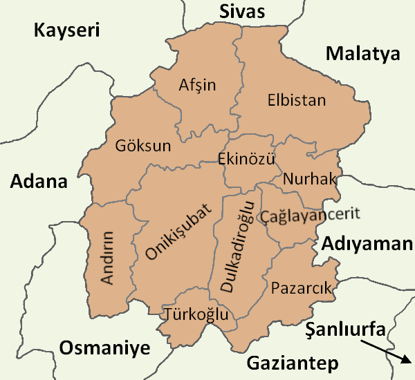 Kahramanmaraş Location Districts