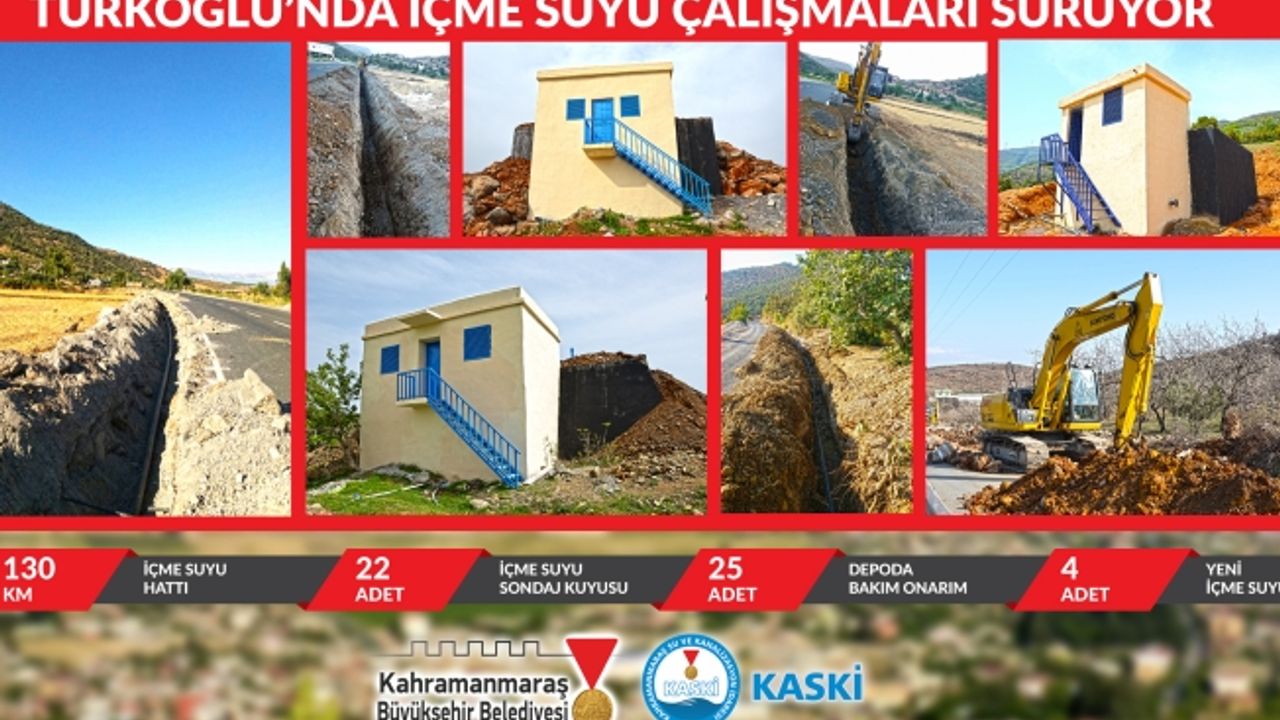 Türkoğlu’nda içme suyu çalışmaları sürüyor