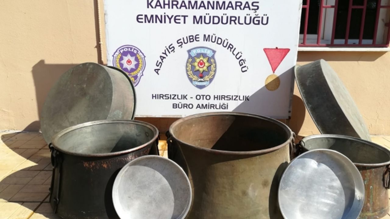 Kahramanmaraş'ta kazan hırsızları kovalamaca ile yakalandı