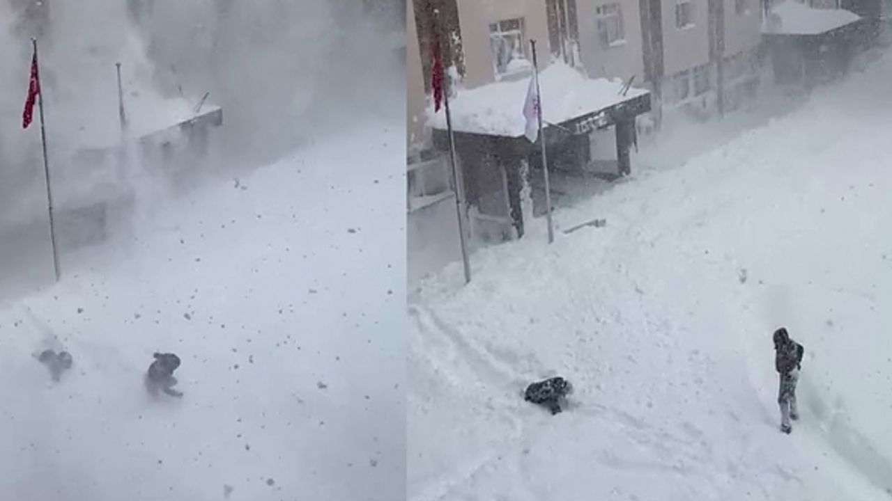 Bolu'da üzerlerine kar kütlesi düşen 2 öğrenci ölümden döndü