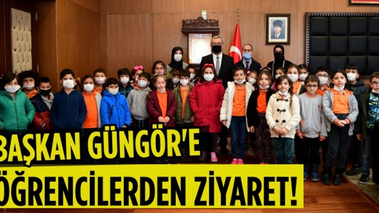 Başkan Güngör'e minik öğrencilerden ziyaret!