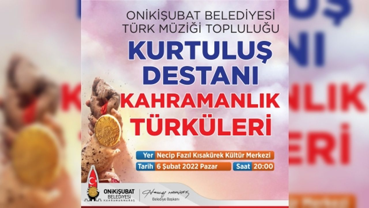Onikişubat Belediyesi Türk Müziği Topluluğu Konserine Davet