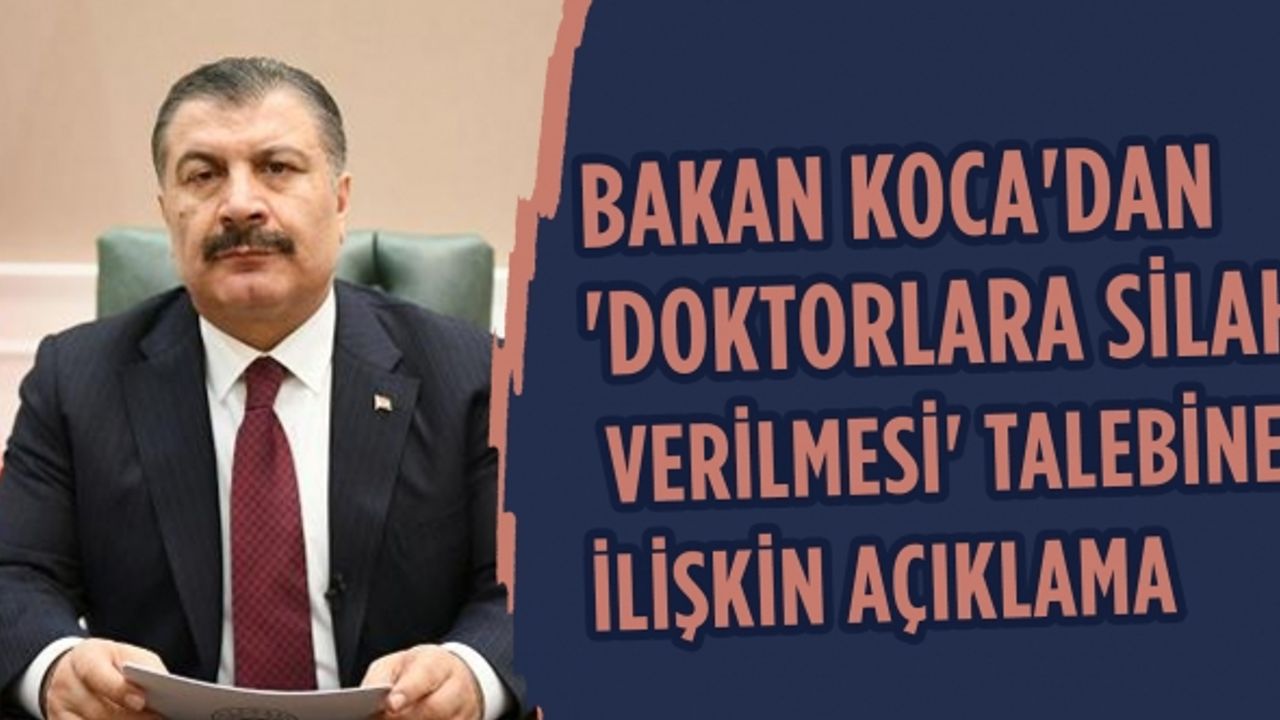 Bakan Koca'dan 'doktorlara silah verilmesi' talebine ilişkin açıklama