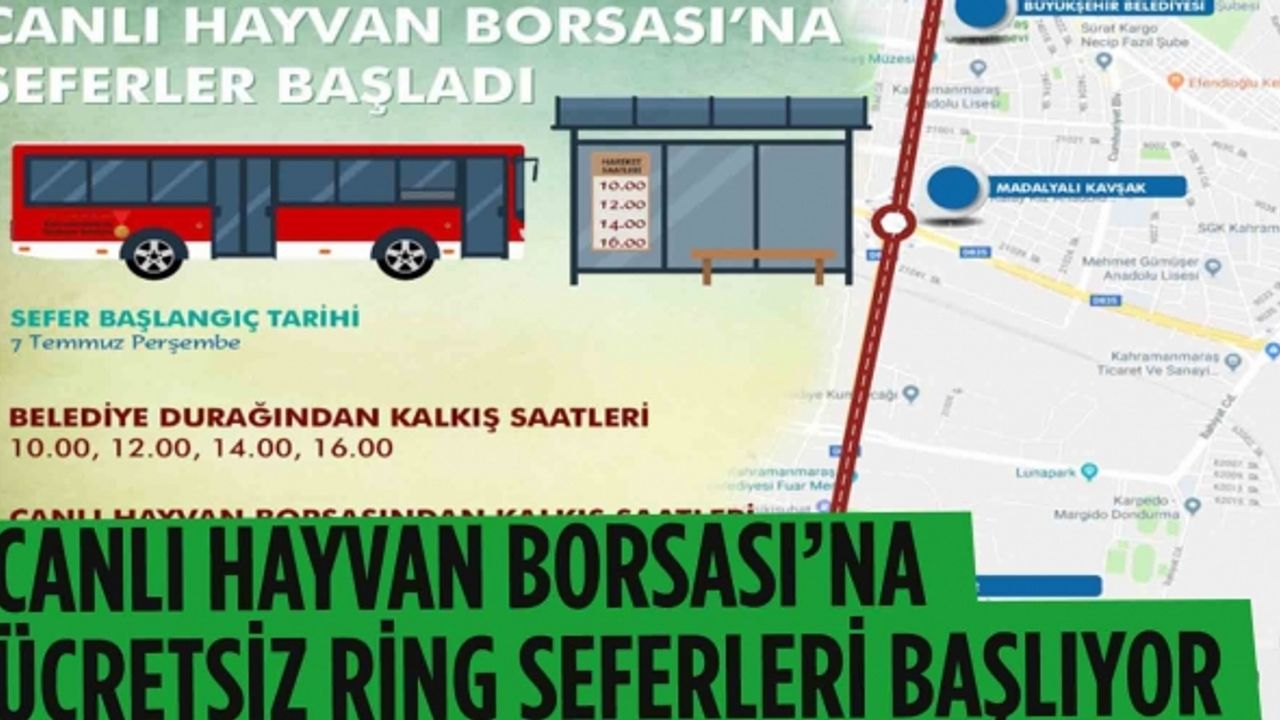 Canlı Hayvan Borsası’na Ücretsiz Ring Seferleri Başlıyor