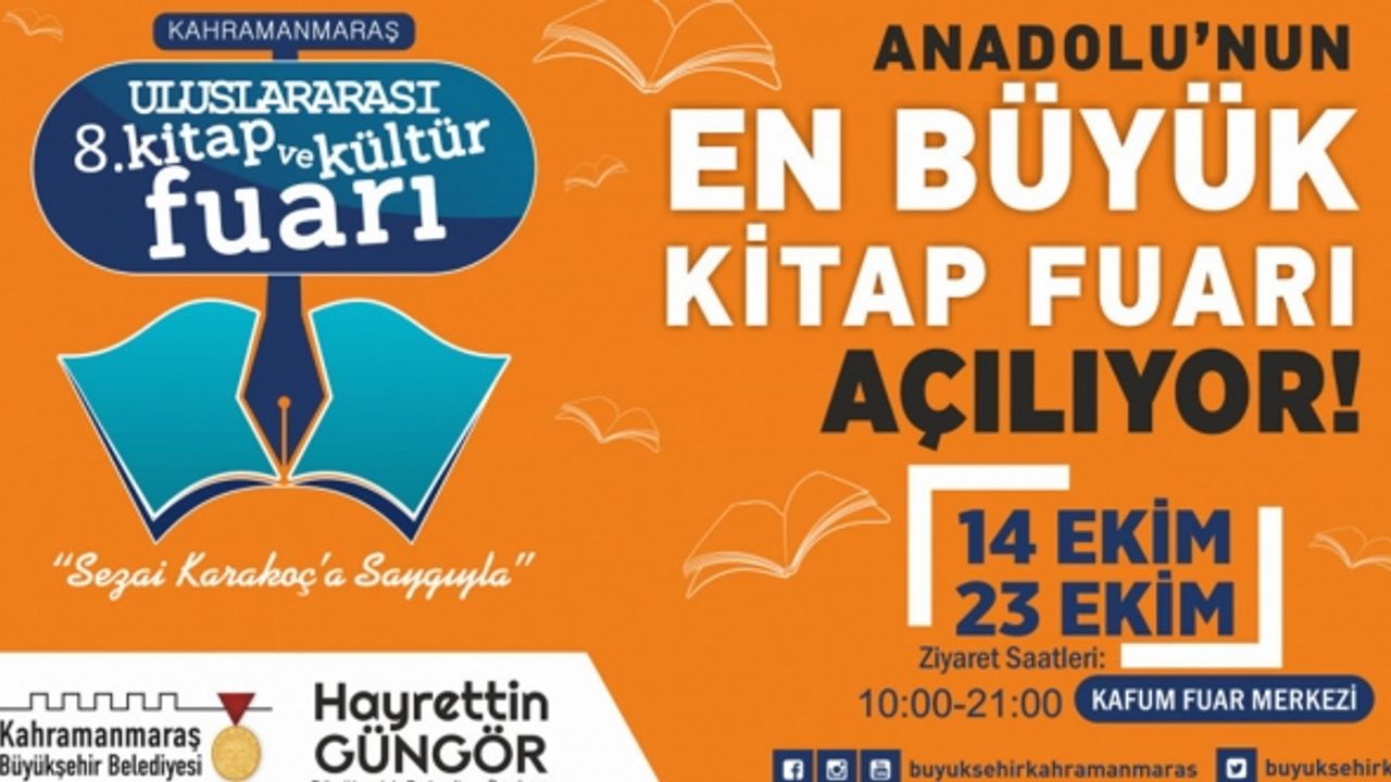 Kahramanmaraş Uluslararası 8. Kitap ve Kültür Fuarı 14 Ekim’de Başlıyor!