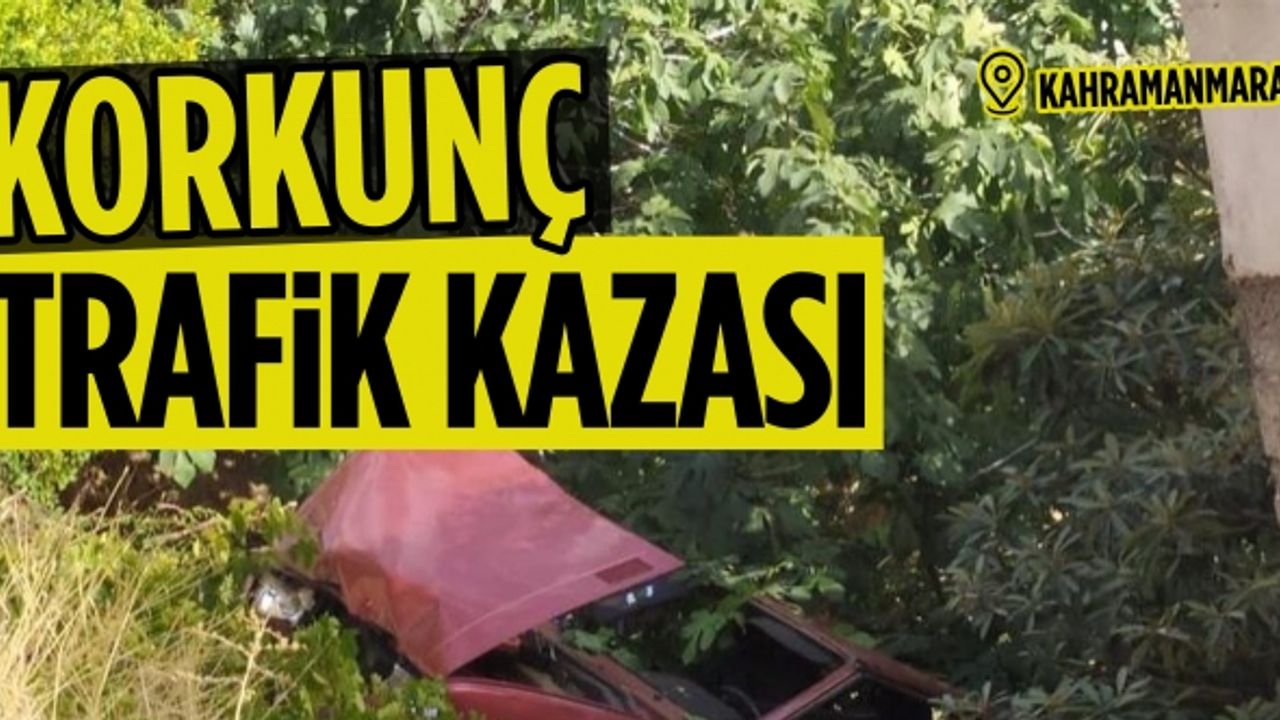 Kahramanmaraş'ta evin bahçesine devrilen otomobilin sürücüsü yaralandı