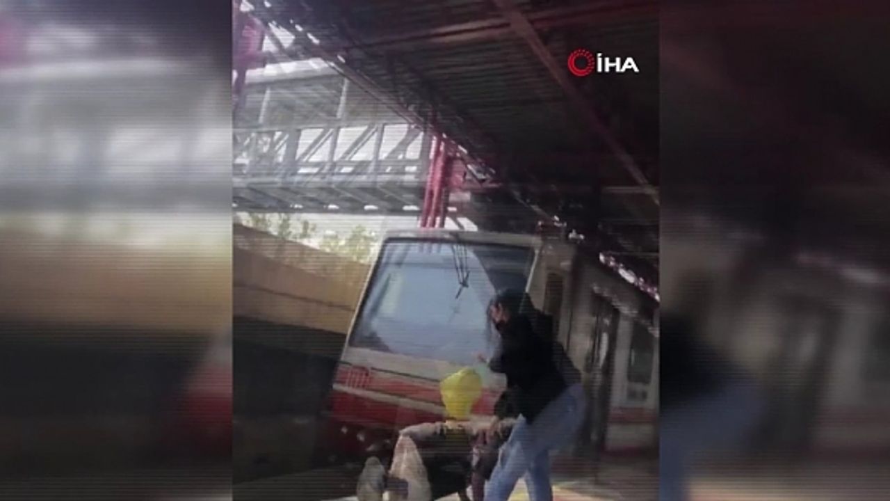Meksika'da metronun altında kalmaktan son anda kurtuldu