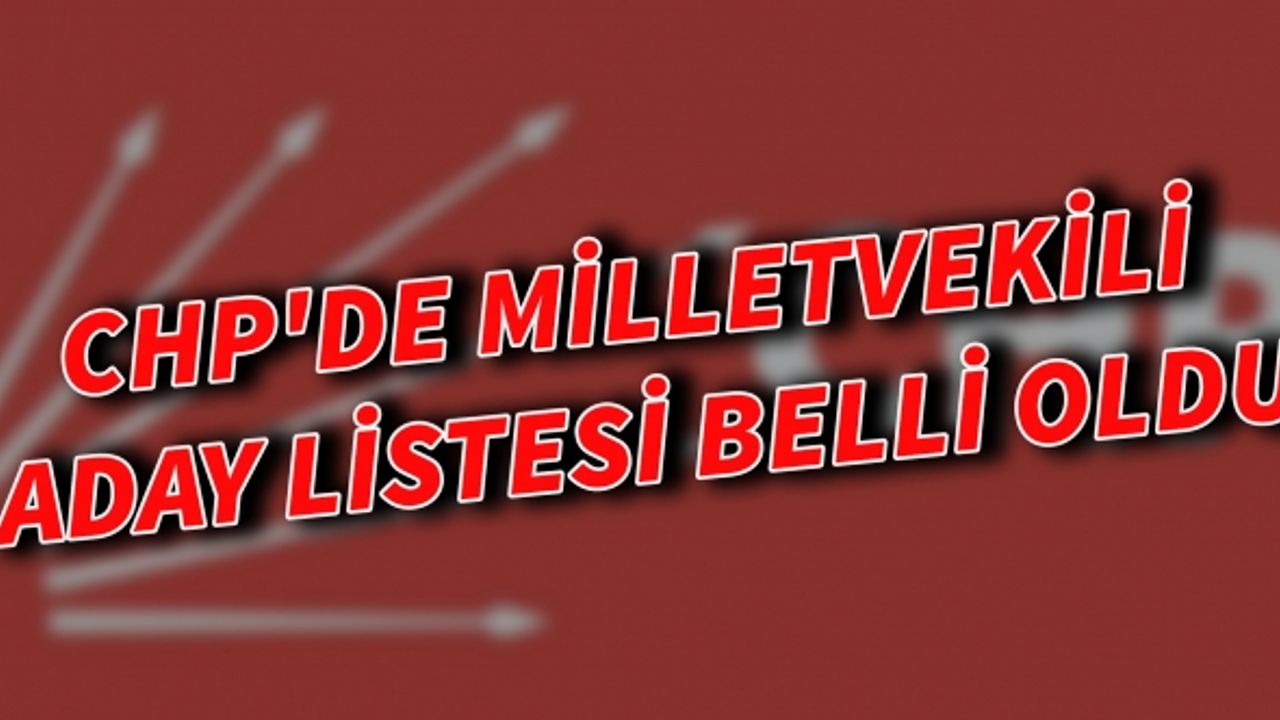 CHP'de milletvekili aday listesi belli oldu