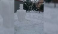 Kardan Adam Değil, Kar Heykeli! Kahramanmaraş’ta Renkli Görüntüler