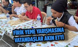 15 dakikada 1 kilogram firik yeme yarışmasına, vatandaşlar akın etti