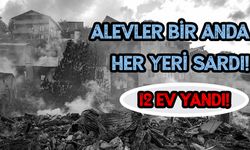 Alevler bir anda her yeri sardı! 12 ev yandı!