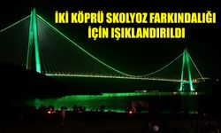 İstanbul'da iki köprü skolyoz  ışıklandırıldı