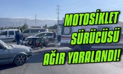 Motosiklet sürücüsü ağır yaralandı!