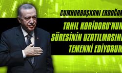 Cumhurbaşkanı Erdoğan: Tahıl Koridoru'nun süresinin uzatılmasını temenni ediyorum