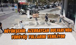 Büyükşehir, Azerbaycan Bulvarı’nda yürüyüş yollarını yeniliyor