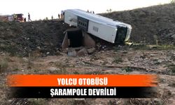 Yolcu Otobüsü Şarampole Devrildi