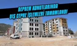 Deprem konutlarında dış cephe işlemleri tamamlandı