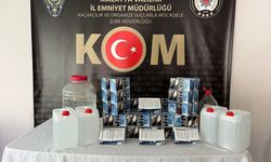 Malatya'da 10 bin dal içi doldurulmuş makaron ile 44 litre kaçak alkol ele geçirildi