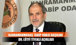 Kahramanmaraş Tabip Odası Başkanı  Dr. Lütfi Tiyekli Açıkladı