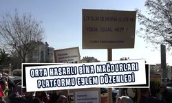 Orta hasarlı bina mağdurları platformu eylem düzenledi