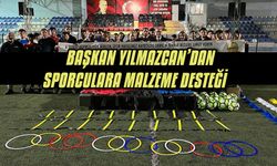 Başkan Yılmazcan’dan sporculara malzeme desteği