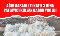 Ağır Hasarlı 11 Katlı 3 Bina Patlayıcı Kullanılarak Yıkıldı