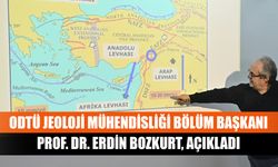 ODTÜ Jeoloji Mühendisliği Bölüm Başkanı Prof. Dr. Erdin Bozkurt, açıkladı