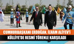 Cumhurbaşkanı Erdoğan, İlham Aliyev'i Külliye'de resmi törenle karşıladı