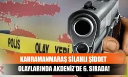 Kahramanmaraş Silahlı Şiddet Olaylarında Akdeniz'de 6. Sırada!