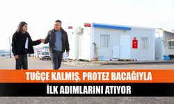 Tuğçe Kalmış, protez bacağıyla ilk adımlarını atıyor