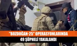 "Bozdoğan-25" operasyonlarında 49 şüpheli yakalandı