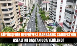 Büyükşehir Belediyesi, Barbaros Caddesi’nin asfaltını baştan uca yenilendi
