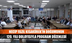 Büyükşehir Belediyesi, Necip Fazıl Kısakürek’in doğumunun 120. yılı dolayısıyla program düzenledi