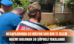 Hesaplarında 63 Milyon 500 Bin TL İşlem Hacmi Bulunan 38 Şüpheli Yakalandı