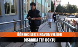 Öğrenciler sınavda veliler dışarıda ter döktü