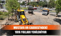 Mustafa Or Caddesi’ndeki Yaya Yolları Yenileniyor