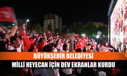 Büyükşehir Belediyesi milli heyecan için dev ekranlar kurdu