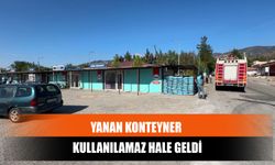 Yanan Konteyner Kullanılamaz Hale Geldi