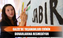 Gazze'de Yaşananları Evinin Duvarlarına Resmediyor