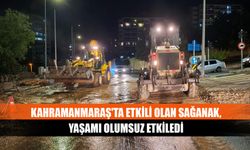 Kahramanmaraş'ta etkili olan sağanak, yaşamı olumsuz etkiledi.