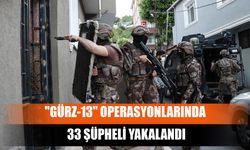 "Gürz-13" Operasyonlarında 33 Şüpheli Yakalandı