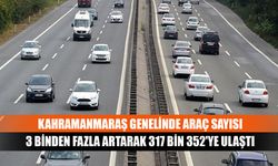 Kahramanmaraş genelinde araç sayısı 3 binden fazla artarak 317 bin 352'ye ulaştı