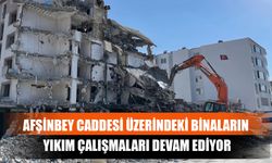 Afşinbey Caddesi Üzerindeki Binaların Yıkım Çalışmaları Devam Ediyor