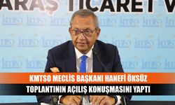 KMTSO Meclis Başkanı Hanefi Öksüz toplantının açılış konuşmasını yaptı