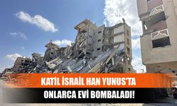 Katil İsrail Han Yunus'ta Onlarca Evi Bombaladı!