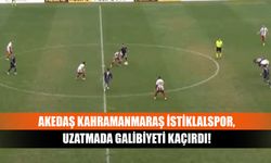 AKEDAŞ Kahramanmaraş İstiklalspor, uzatmada galibiyeti kaçırdı!