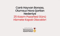 Canlı Hayvan Borsası, Pazartesi Günü Kapalı Olacak!