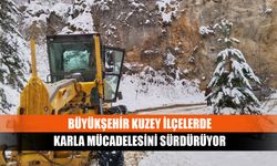 Büyükşehir Kuzey İlçelerde Karla Mücadelesini Sürdürüyor