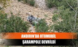 Andırın’da Otomobil Şarampole Devrildi